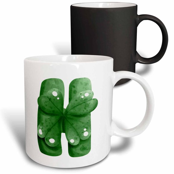 3drose, St Patricks Sweets Monogram Initial H, 11oz Magic Transforming Mug