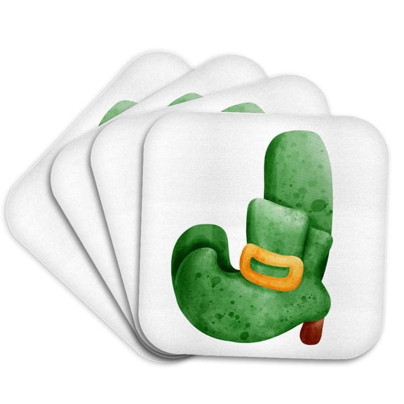 3drose, St Patricks Sweets Monogram Initial J, Set of 4 Coasters - Soft