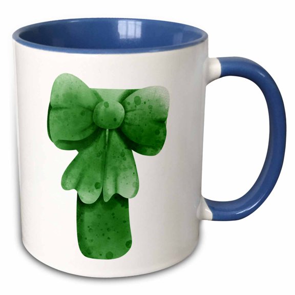 3drose, St Patricks Sweets Monogram Initial T, 15oz Two-tone Blue Mug