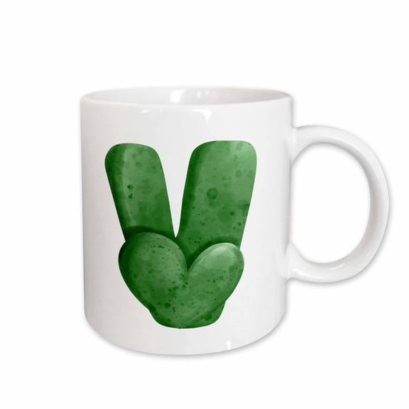 3drose, St Patricks Sweets Monogram Initial V, 15oz Mug