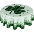 thumbnail image 1 of St Patricks Tablecloth Round 60 Inch Green Shamrock Tablecloth Buffalo Plaid Clover Table Cloth Farmhouse St Patrick''s Day Tablecloth for Kitchen Holiday Picnic Party Dinner Room Outdoor Decor, 1 of 6