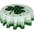 thumbnail image 1 of St Patricks Tablecloth Round 60 Inch Green Shamrock Tablecloth Buffalo Plaid Clover Table Cloth Farmhouse St Patrick''s Day Tablecloth for Kitchen Holiday Picnic Party Dinner Room Outdoor Decor, 1 of 5