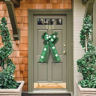 St Patricks Tulle Wreath St Patricks Day Decorations, Lucky Shamrock Decorative Wreath, Leprechaun Hat Coloured Ribbon Front Door Wreath, Spring Summer Decor Outdoor Indoor Farmhouse Wall Door