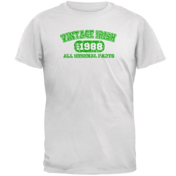 St Patricks Vintage Irish Birthday 1988 Mens T Shirt White MD