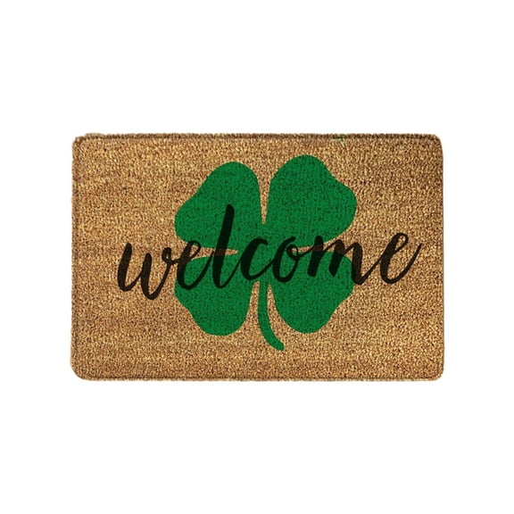 St Patricks Welcome Doormat,Front Door Mat,Non Slip St. Patrick's Day Door Mat,Bath Rug Super Absorbent Quick Dry,St. Patrick's Day Door Mat with Rubber Backing for Yard Kitchen Indoor Entry