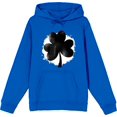 thumbnail image 1 of St Pats Clover Long Sleeve Adult Hooded Sweatshirt-3XL-Blue, 1 of 3