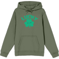 thumbnail image 1 of St Pats Lucky Clover Olive Adult Long Sleeve Hoodie-XS, 1 of 3