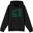 thumbnail image 1 of St Pats Lucky Me Long Sleeve Adult Hooded Sweatshirt-Medium-Black, 1 of 3