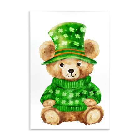 St. Patty's Day Bear Wall Plaque Art, 13 x 19, Made In USA