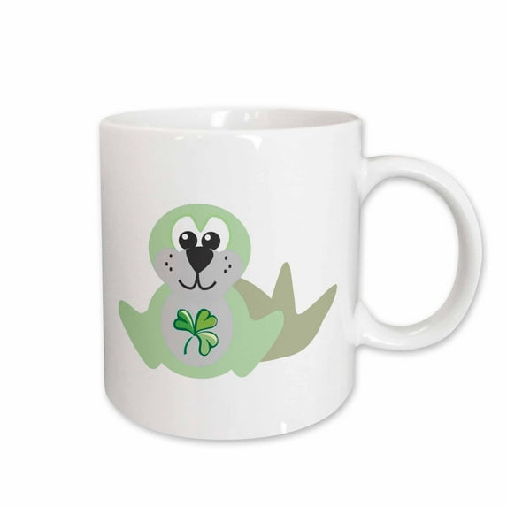 3drose, St. Pattys Day Goofkins Baby Seal Cartoon, 15oz Mug