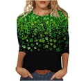 thumbnail image 1 of St Pattys Shirts Women Shamrock Graphic T-Shirt 3/4 Sleeve Crew Neck Casual Tops St Patricks Day Shirt Funny Irish Blouses, 1 of 5