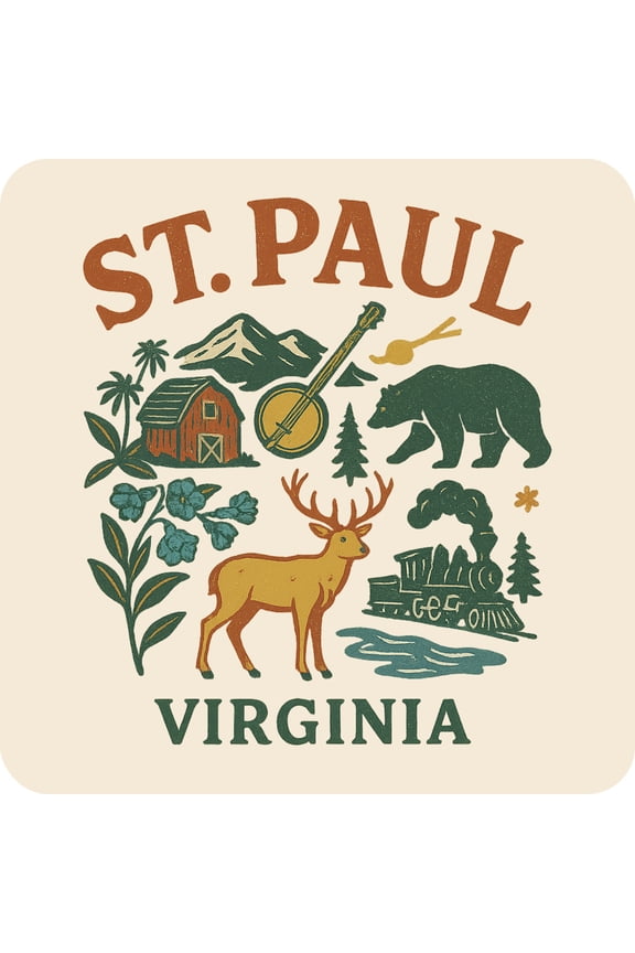St. Paul Virginia Keepsakes Souvenir Vinyl Sticker – Destination Travel Keepsake Collectible (3-Inches Wide)