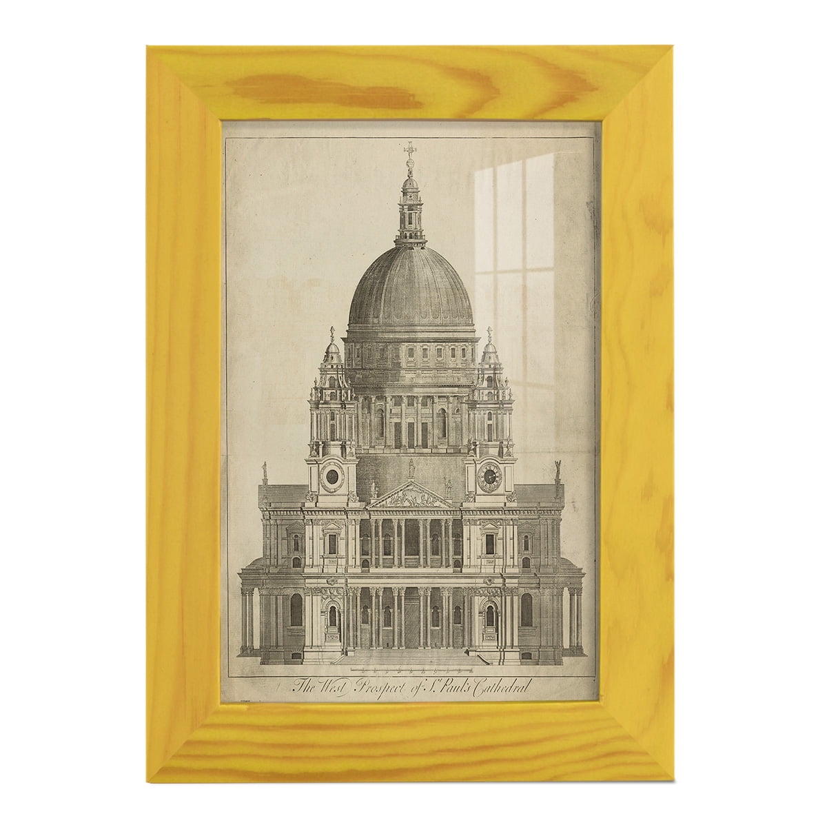 St. Paul's Cathedral -Framed Print w/glass-Sunflower Yellow