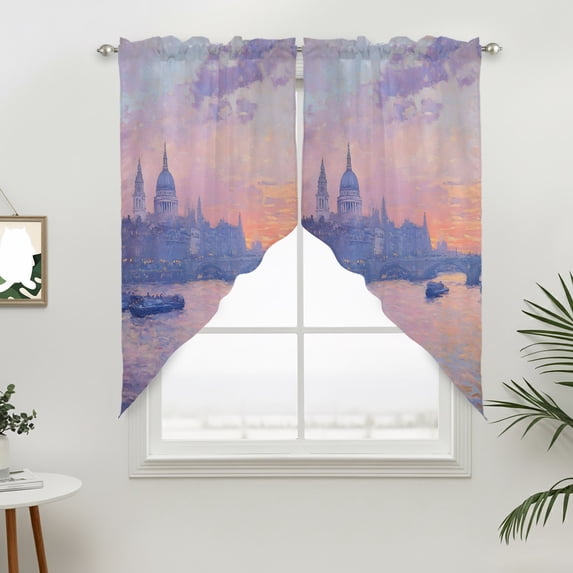 Windows Apps Retro St Paul's Cathedral Swag Curtain Valance for Small Windows, Vintage ...