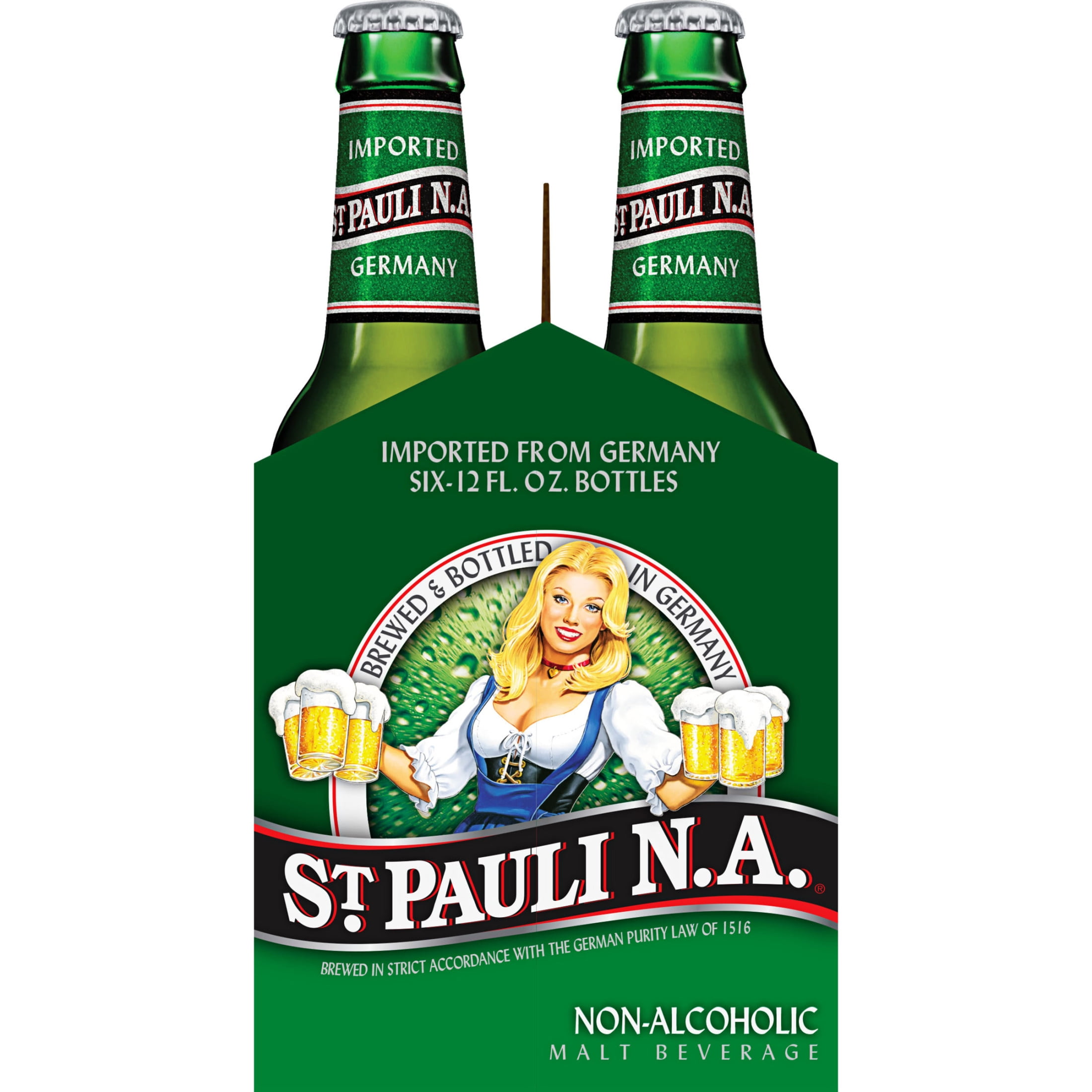 St. Pauli Girl Non Alcoholic Beer Pilsner, 6 Pack 12 fl. oz. Glass Bottles, 0.0 ABV