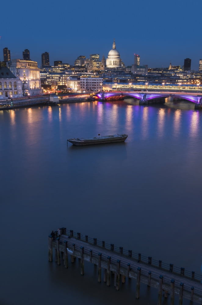 St Pauls Cathedral and Blackfriars London England Canvas Art - Charles Bowman Design Pics (12 x 19)