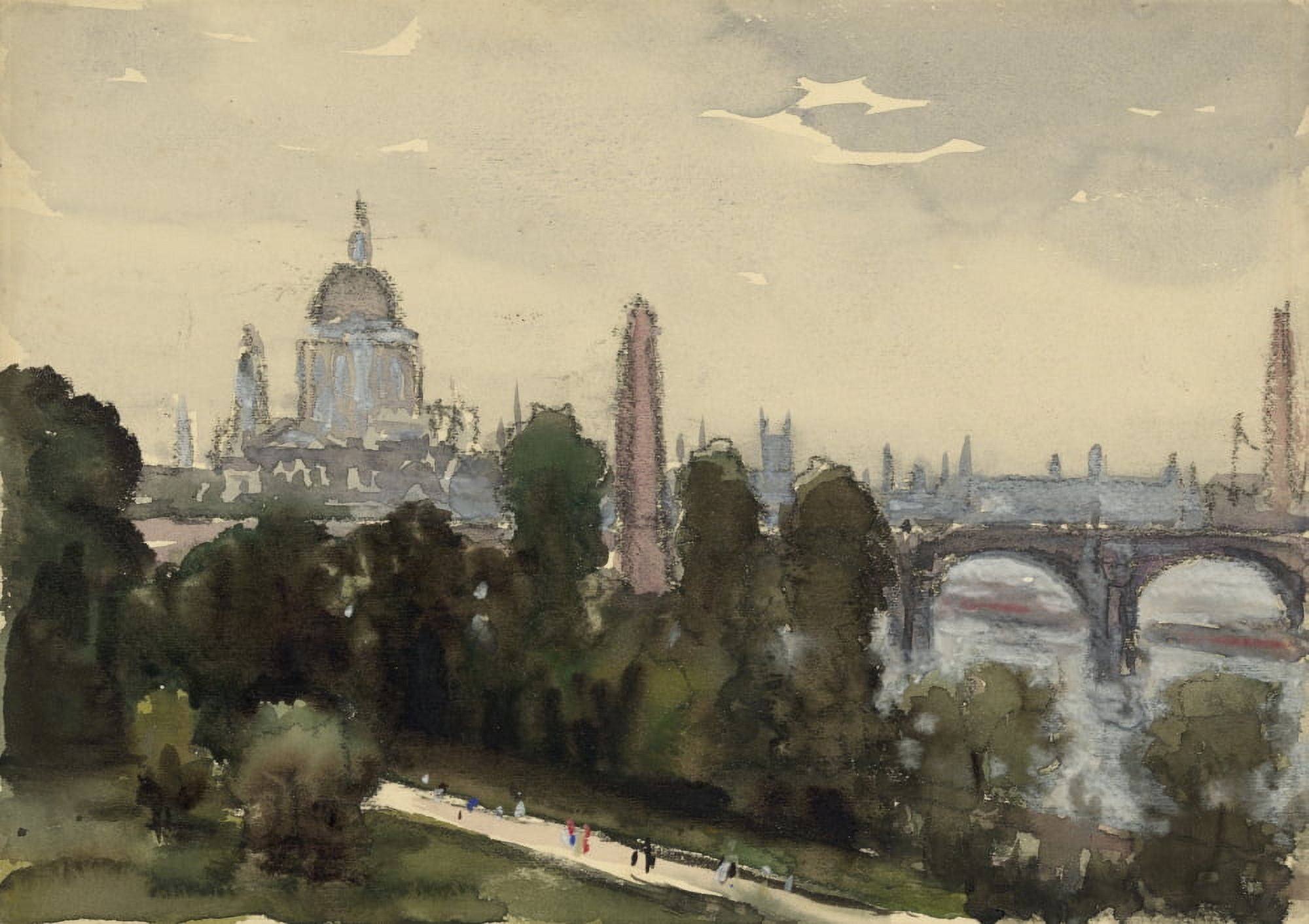 St Pauls from my window Canvas Art - Joseph Pennell (18 x 24)