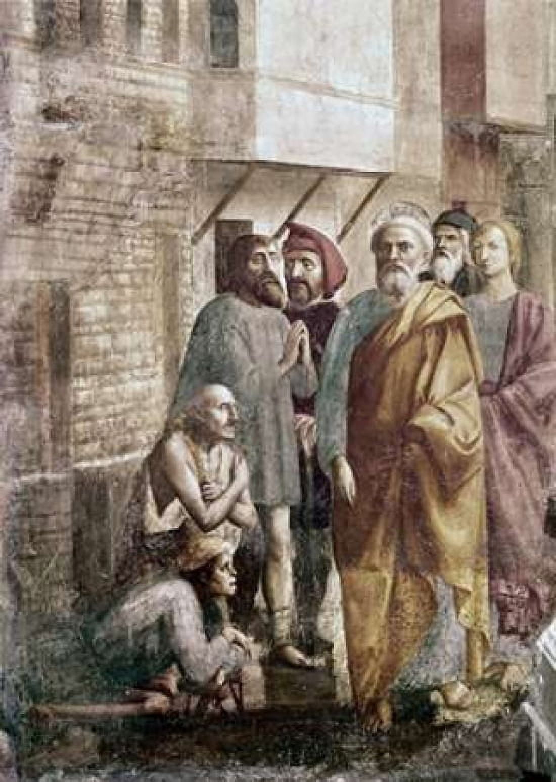 St Peter Healing The Sick With His Shadow Canvas Art - Massaccio (20 x 28)