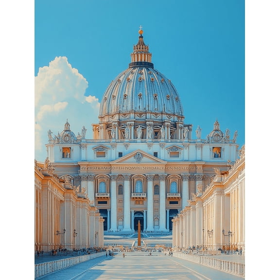 St Peter's Basilica Rome Canvas Print/Wall Art Perfect for Living Room Hallway and Dining Room Decoration.
