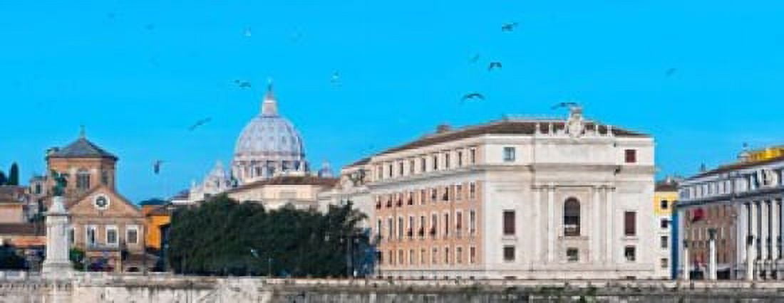 St Peters Basilica in Vatican City Ponte Sant Angelo Rome Lazio Italy Canvas Art - Panoramic Images (15 x 6)