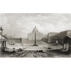 St. Peters Rome Italy Drawn By G. Piranesi Engraved By Roberts. Poster Print