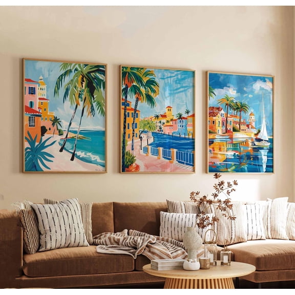 St. Petersburg FL Posters Florida Travel Prints Coastal Wall Art Sets Beach Town Poster Prints St. Pete Home Deco Set 3