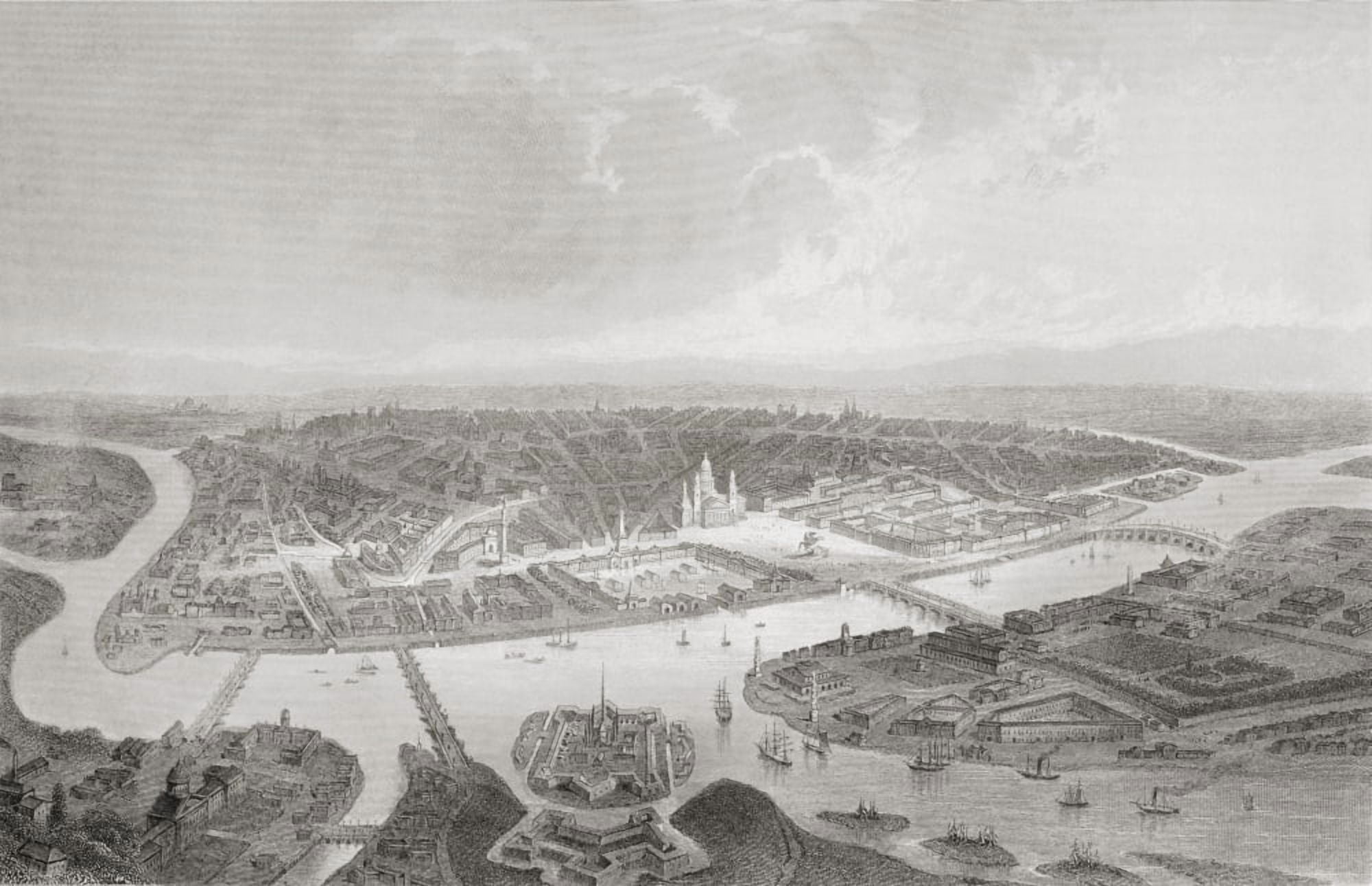 St Petersburg Russia In The 19Th Century From The Age We Live In A History Of The Nineteenth Century Canvas Art - Ken Welsh Design Pics (36 x 22)