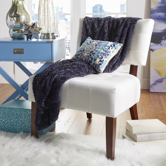 St Peterson Faux Leather Accent Slipper Chair, White