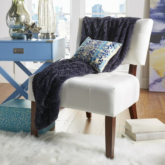 St Peterson Faux Leather Accent Slipper Chair, White