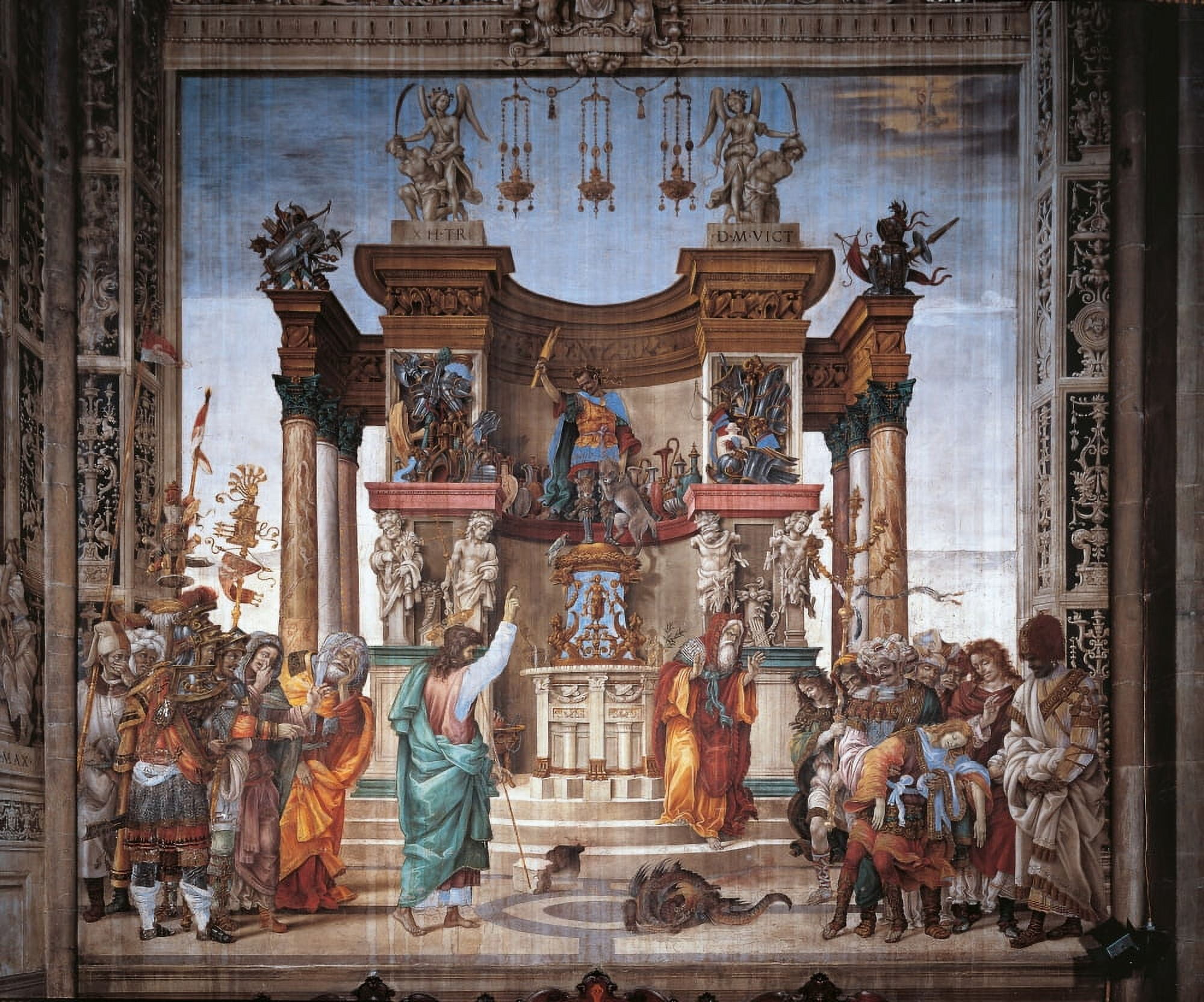 St Philip Driving The Dragon From The Temple Of Hieropolis Canvas Art - (36 x 24)