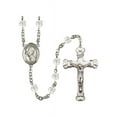 thumbnail image 1 of St. Philomena Silver-Plated Rosary 6mm April Crystal Fire Polished Beads Crucifix Size 1 5/8 x 1 medal charm, 1 of 1