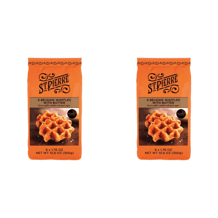 St. Pierre Belgian Waffles with Butter, 6 ct pack of 2, Belgian Waffles with Butter, St. Pierre Waffles, Sweet Waffles, Breakfast Waffles, Pack of 2