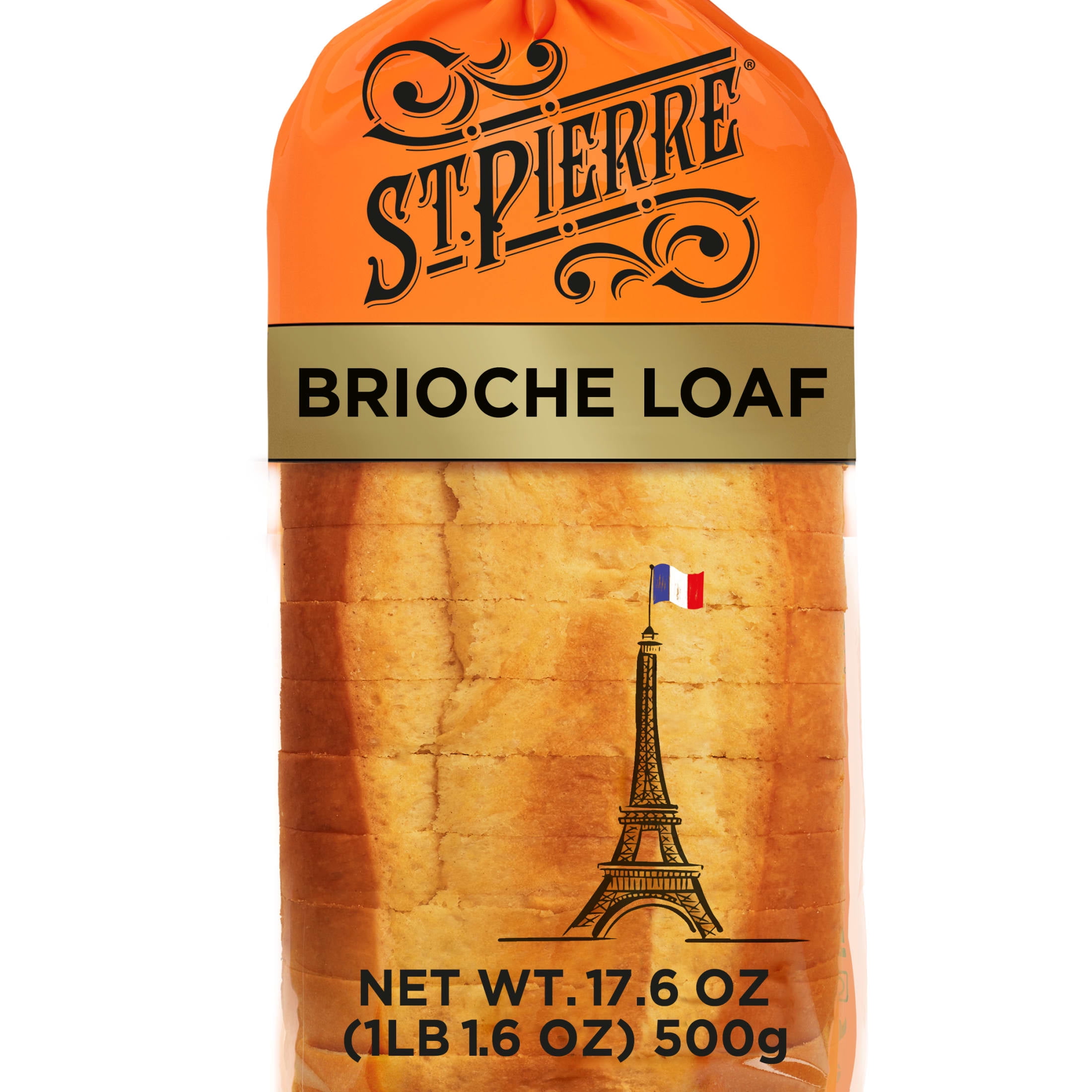 St Pierre Brioche Loaf, 17.6 oz, Pre-sliced Bread Loaf, Bag