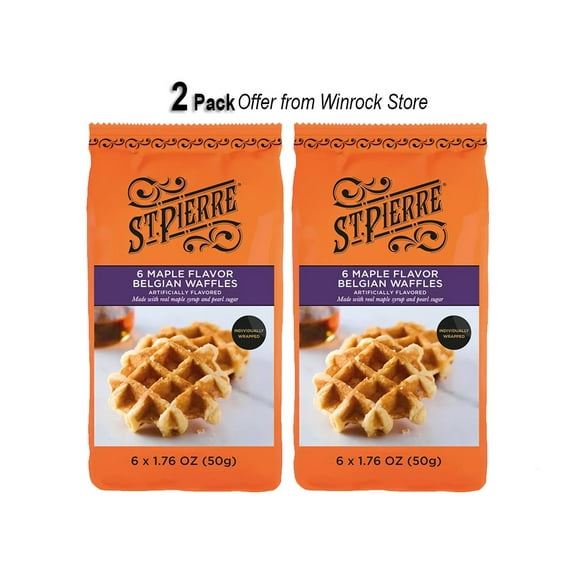 St. Pierre Brioche Maple Waffles, 6 Ct, 10.6 oz (2 Pack)