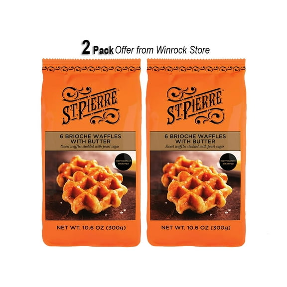 St. Pierre Brioche Waffles with Butter, 6 Count, 10.6 oz (2 Pack)