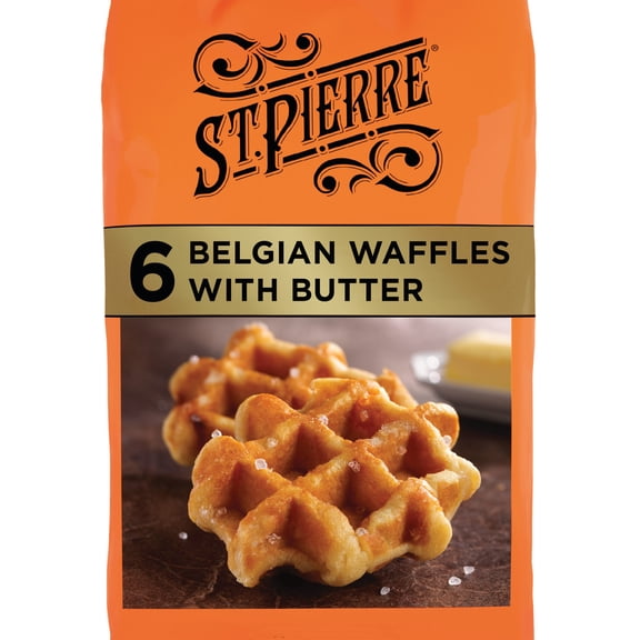 St Pierre Butter Brioche Waffles 6 Packs Belgian Waffles 10.6 oz with Flour Milk and Egg