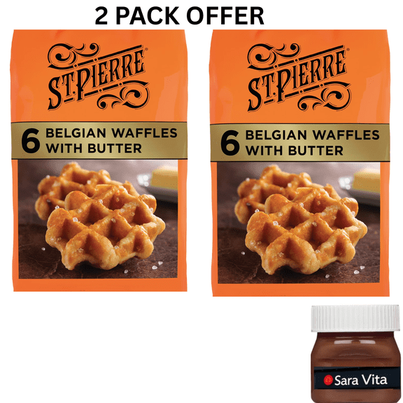 St Pierre Butter Brioche Waffles, 6 packs, Belgian Waffles, 10.6 oz Bag