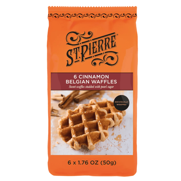 St Pierre, Cinnamon Belgian Waffles, 6 packs, Pastries, 10.6 oz Bag