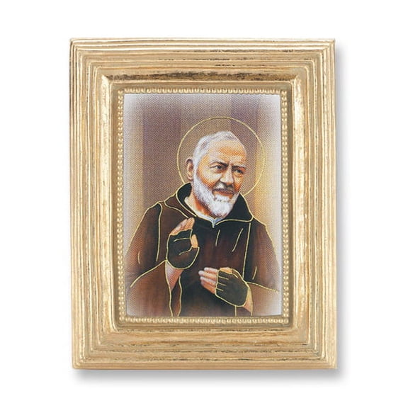 St. Pio Picture Framed Print Small, Gold-Leaf Frame