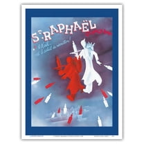 St Raphaël Quinquina Aperitif - At Christmas... At New Year’s Eve - Vintage Advertising Poster by Charles Loupot c.1930s - Master Art Print (Unframed) 9in x 12in