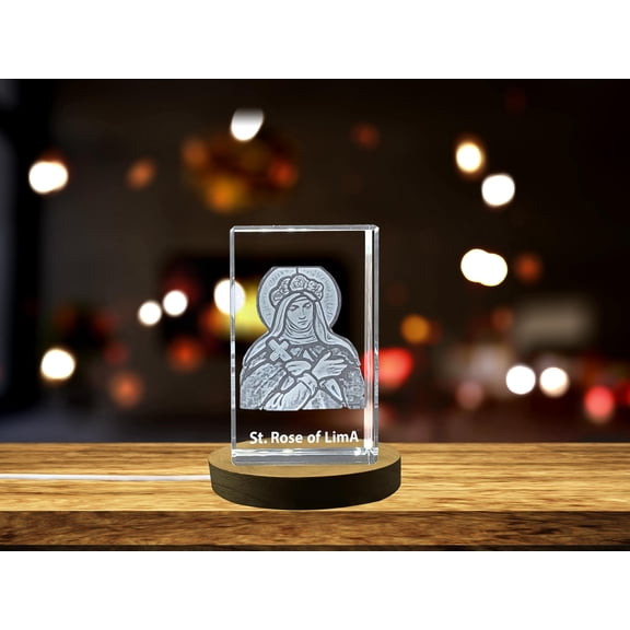 St. Rose of Lima | Religious 3D Engraved Crystal