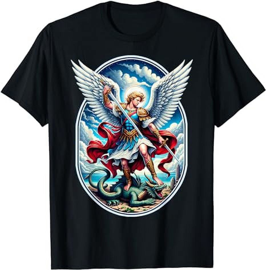 Saint Michael Warrier Angels Tシャツ L St Saint Michael the Archangel Catholic Angel Warrior T