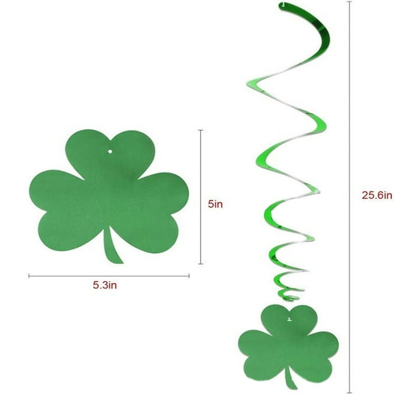 St. Saint Patricks Day Decorations Shamrock Green-Swirl - 18pcs St. Patrick's Day Decorations Hanging Decoration Streamers,Baby Birthday Irish Party Lucky Decor Supplies