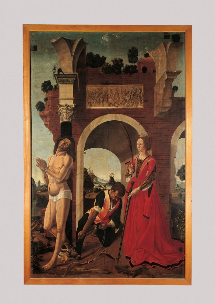 St Sebastian And St Catherine Of Alexandria Canvas Art - (24 x 36)