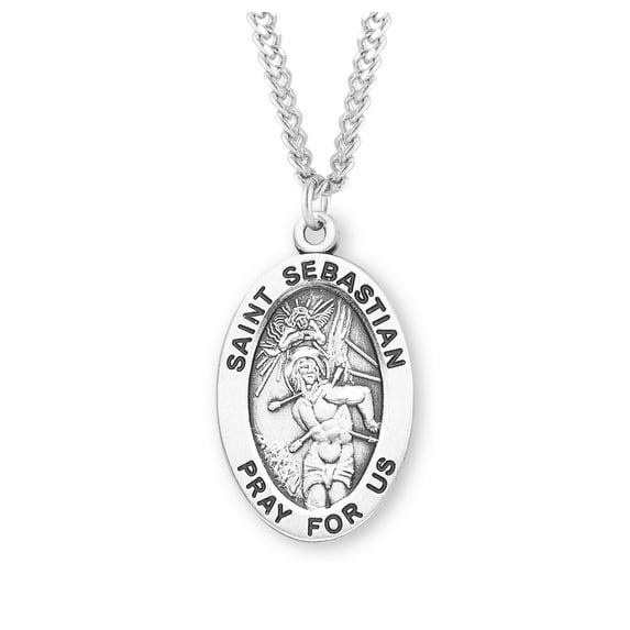 St. Sebastian Sterling Silver Medal Necklace