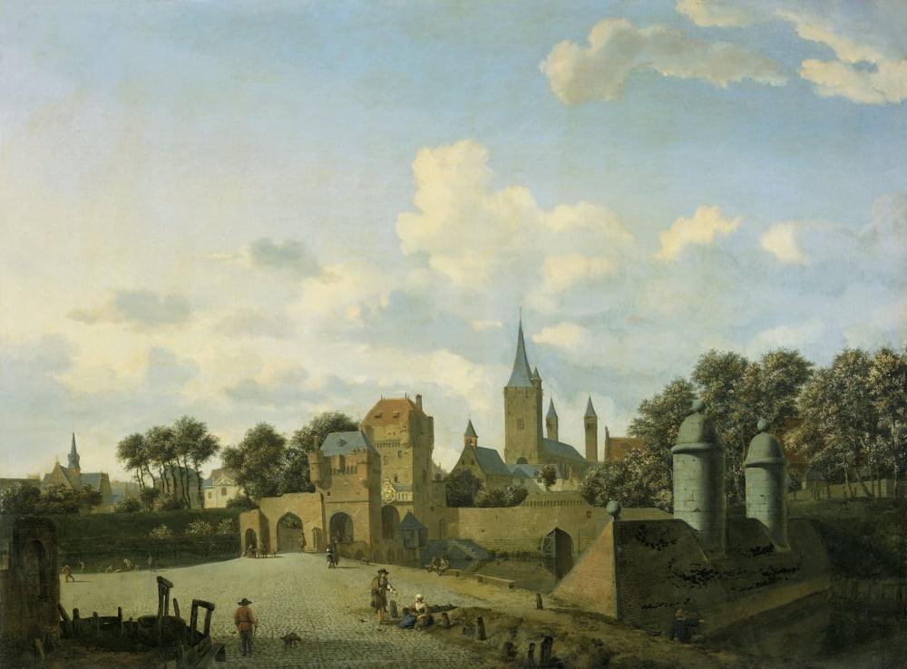 St Severin In Cologne Set In An Imaginary Cityscape Canvas Art - (36 x 24)