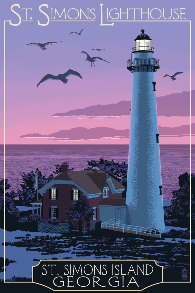 St. Simons, Georgia, Lighthouse (16x24 Giclee Gallery Art Print, Vivid ...