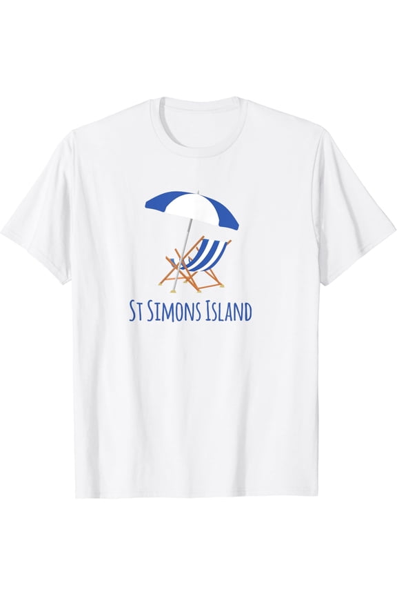 St Simons Island Georgia Coastal Nautical Beach Umbrella T-Shirt