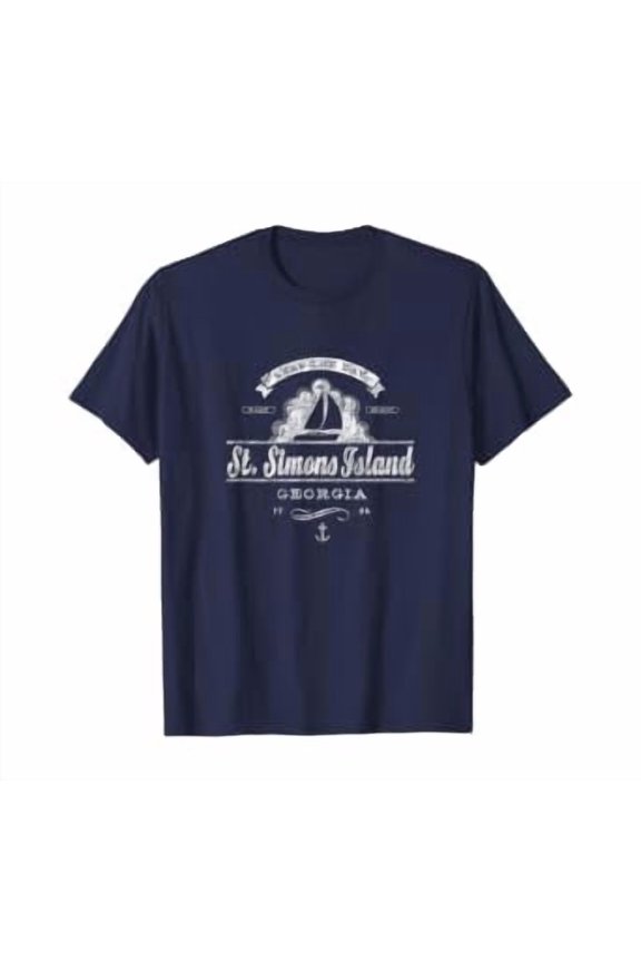 St. Simons Island Sailboat T-Shirt Vintage Nautical Tee