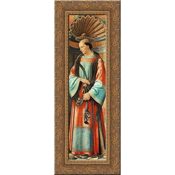 St Stephen 12x24 Gold Ornate Wood Framed Canvas Art by Ghirlandaio, Domenico